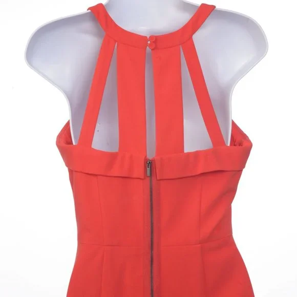 BCBGMAXAZRIA Cocktail Orange, Tangerine Sheath With Cut-out Bodice Sz 4 NWOT - Picture 6 of 9